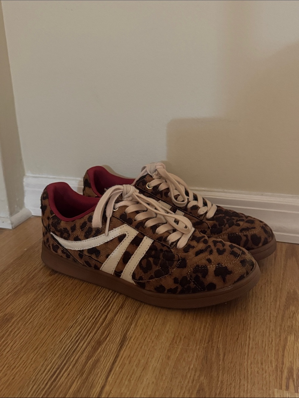 Steve Madden Leopard Print Sneakers with Cream Accents